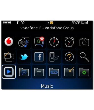 Scroll to Music and press the Navigation key.