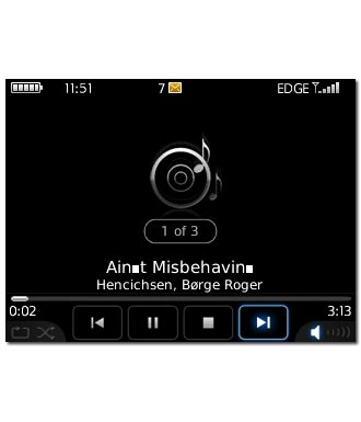 To go to the next audio file:Highlight arrow right and press the Navigation key.