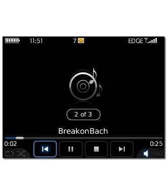 To go to the previous audio file:Highlight arrow left and press the Navigation key.