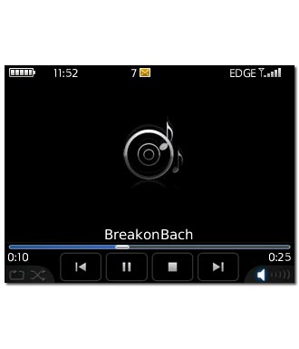 To fast forward or rewind the current audio file:Highlight the indicator and press the Navigation key.
