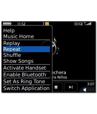 Highlight Repeat and press the Navigation key.