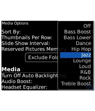 Highlight the required sound quality and press the Navigation key.