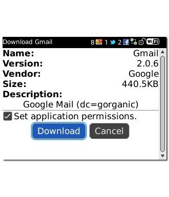 Scroll to Download and press the Navigation key.