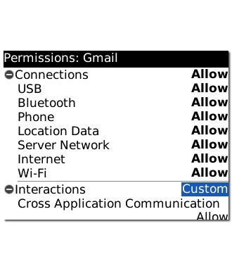 Highlight the drop down list next to Interactions and press the Navigation key.
