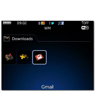 Scroll to Gmail and press the Navigation key.