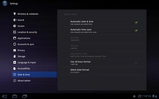 Press Automatic date & time to activate or deactivate automatic date and time update.