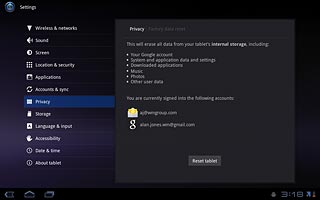 Press Reset tablet.