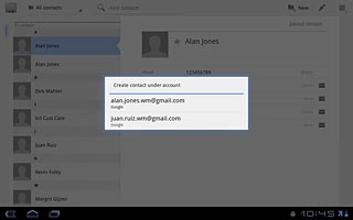 If required, press the required email account.