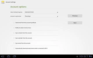 Press Notify me when email arrives to activate or deactivate the function.