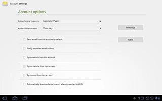 Press Automatically download attachments when connected to Wi-Fi to activate or deactivate the function.