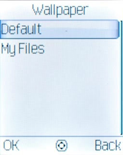 Highlight Default or My Files and press the Navigation key.