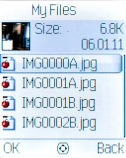 Highlight the required picture and press the Navigation key.
