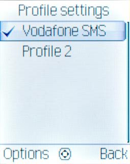 Scroll to Vodafone SMS and press the Navigation key.