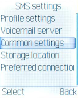 Scroll to Common settings and press the Navigation key.