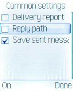 Scroll to Reply path and press the Navigation key.When the box next to the menu item is empty, the function is turned off.