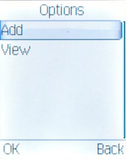 Scroll to Add and press the Navigation key.