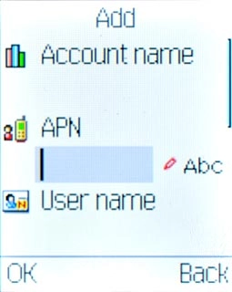 Highlight the field below APN and key in live.vodafone.com