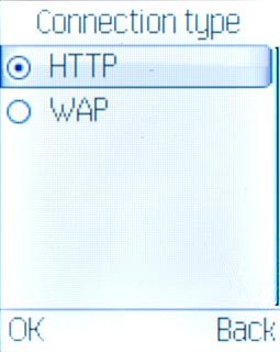 Scroll to HTTP and press the Navigation key.