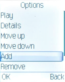 Scroll to Add and press the Navigation key.