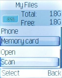 Scroll to Scan and press the Navigation key.