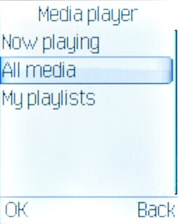 Highlight All media or My playlists and press the Navigation key.