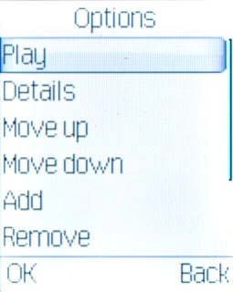 Scroll to Play and press the Navigation key.