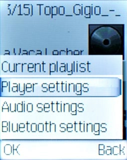 Scroll to Player settings and press the Navigation key.