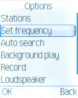 Scroll to Set frequency and press the Navigation key.