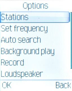 Scroll to Stations and press the Navigation key.