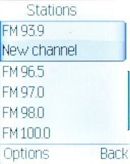 Highlight the required channel and press the Navigation key.