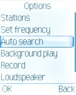 Scroll to Auto search and press the Navigation key.