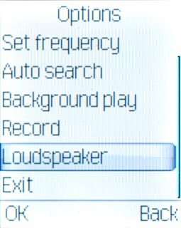 Scroll to Loudspeaker and press the Navigation key.