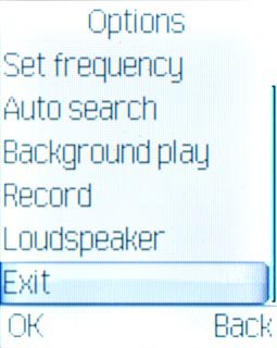 Scroll to Exit and press the Navigation key to turn off the radio.