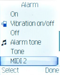 Highlight the field below Tone or FM radio and press the Navigation key.