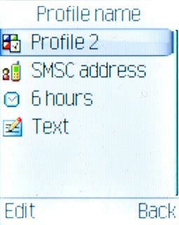 Scroll to Profile name and press the Navigation key.