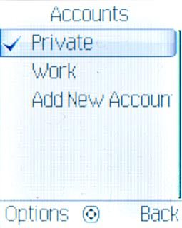 Highlight the email account you have just created and press Options.