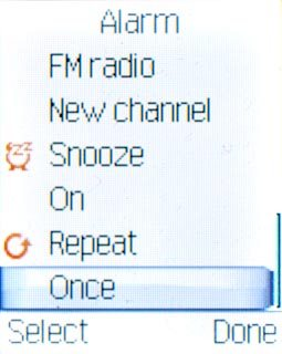 Highlight the field below Repeat and press the Navigation key.