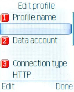 Highlight the field below Profile name and press the Navigation key.