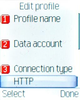 Highlight the field below Connection type and press the Navigation key.