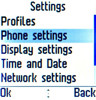 Scroll to Phone settings and press the Navigation key.