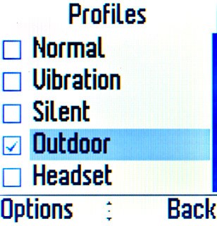 Highlight the active profile and press Options.