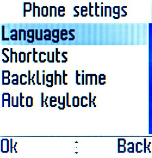 Scroll to Languages and press the Navigation key.