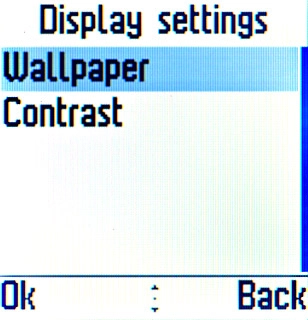 Scroll to Wallpaper and press the Navigation key.