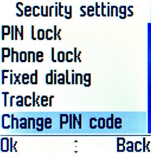 Scroll to Change PIN code and press the Navigation key.