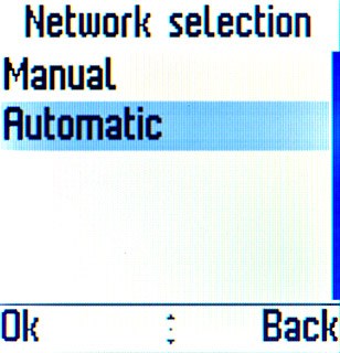 Scroll to Automatic and press the Navigation key.
