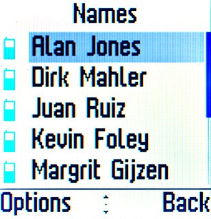 Highlight the required contact and press the Navigation key.