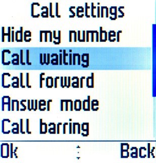 Scroll to Call waiting and press the Navigation key.