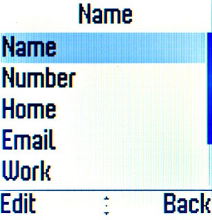 Scroll to Name and press the Navigation key.