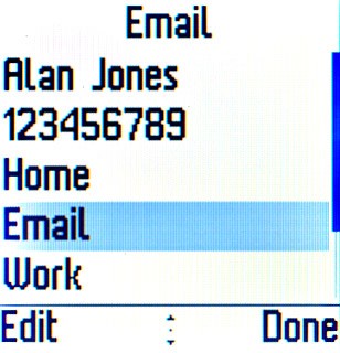 Scroll to Email and press the Navigation key.