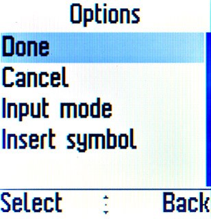 Scroll to Done and press the Navigation key.